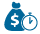 Image d'une icône avec un sac d'argent et un chronomètre 